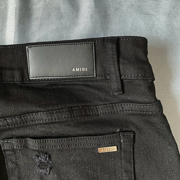 Amiri Embroidered Silver Lettering Skinny Jeans - Picture 8 of 8